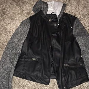 A cute leather jacket with soft sleeves
